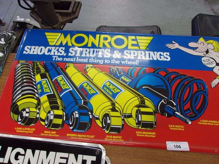 MONROE SHOCKS, STRUTS & SPRINGS SIGN METAL Bentley & Associates, LLC