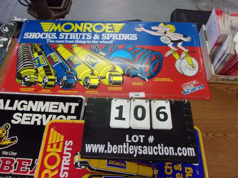 MONROE SHOCKS, STRUTS & SPRINGS SIGN METAL Bentley & Associates, LLC