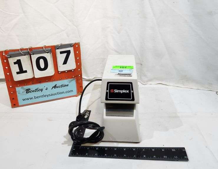 SIMPLEX TIME RECORDER 16059001 AS IS USED Bentley & Associates, LLC