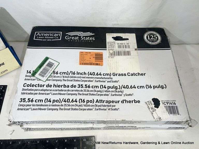 AMERICAN LAWN MOWER CO GRASS CATCHER, 14"/16" OPENED MISSING PARTS