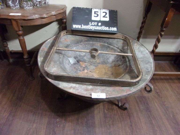 COPPER FIRE PIT & UMBRELLA HOLDER TABLE TOP Bentley & Associates, LLC