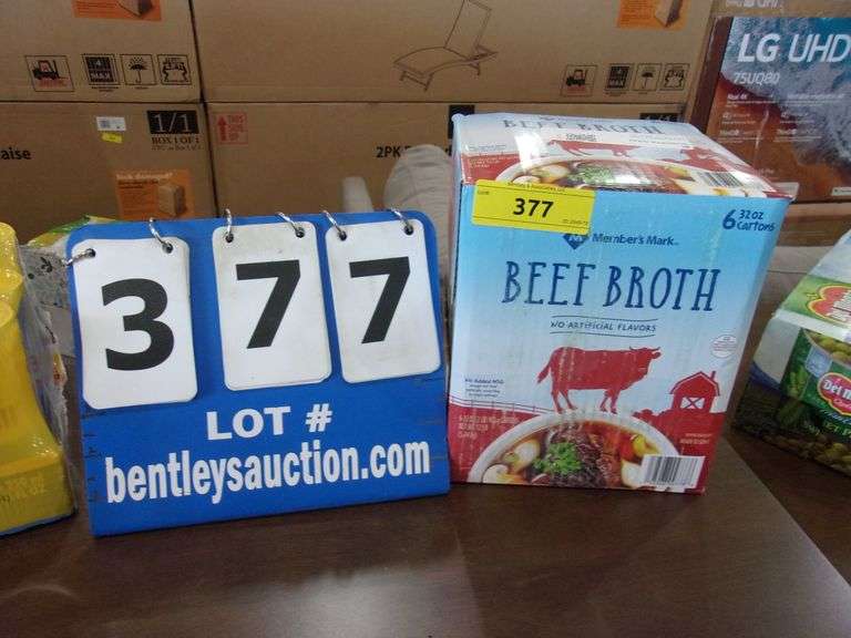 6MEMBER'S MARK BEEF BROTH CARTONS, 36 OZ Bentley & Associates, LLC