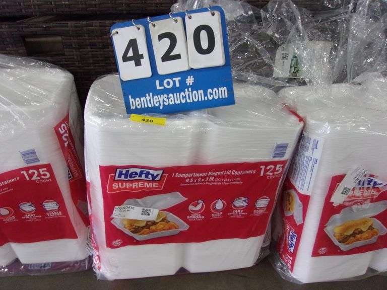 HEFTY SUPREME HINGED LID CONTAINERS, 125 COUNT Bentley