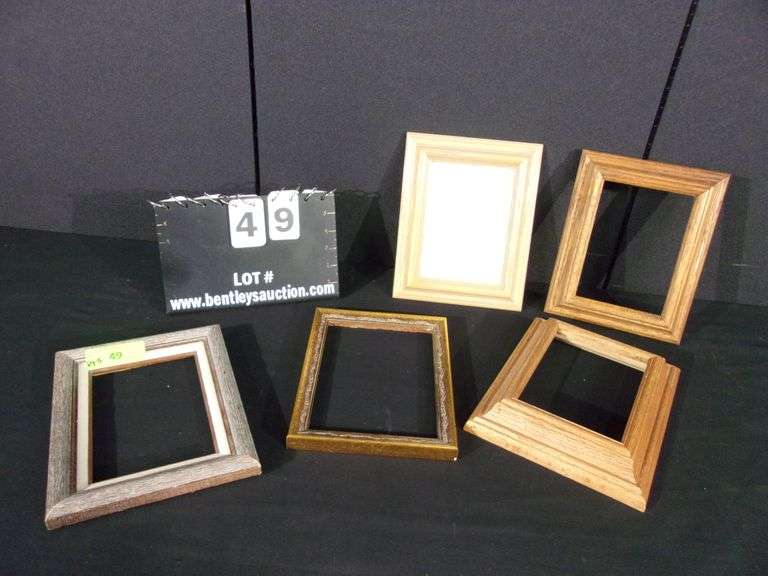 LOT (5) ASSORTED WOOD LIGHT STAINED 5 X 7 FRAMES 5 X 7 Bentley