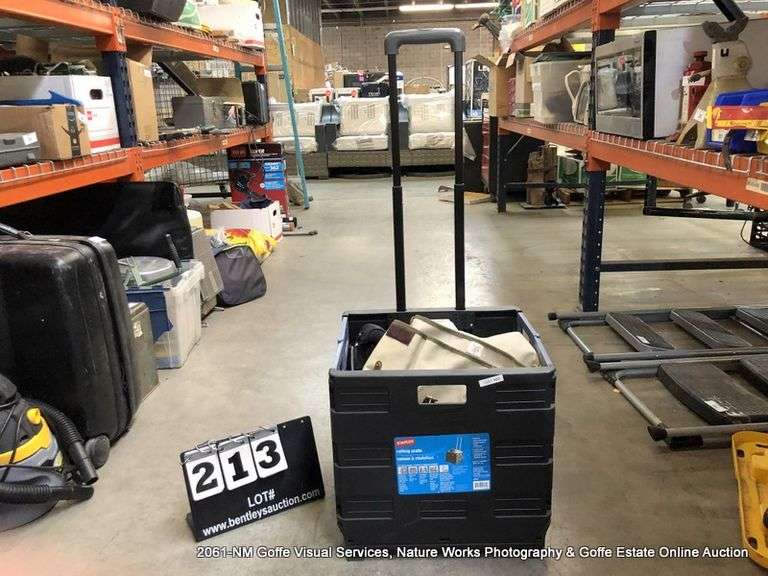CRATE WITH WHEELS AND HANDLE EXTENSION Bentley & Associates, LLC