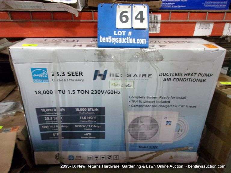 HESSAIRE DUCTLESS HEAT PUMP AIR CONDITIONER, MODEL H18E2 Bentley