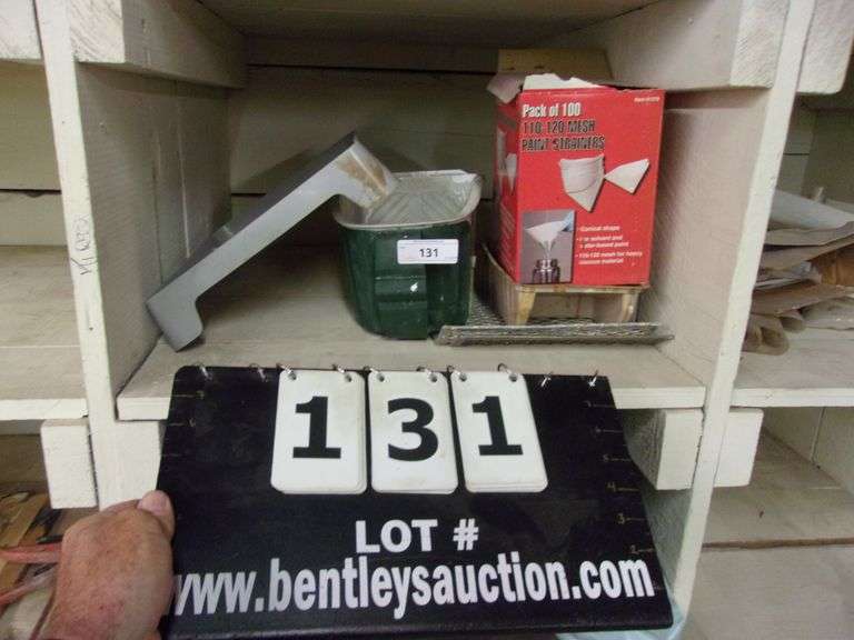 LOT PAINT TRAYS & BUCKET & 110120 PAINT STRAINERS Bentley