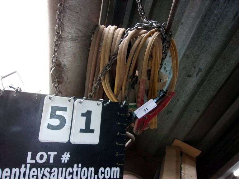 LOT CUTTING TORCH LEADS, YELLOW JUMPER CABLES, POLY FACE SHIELDS