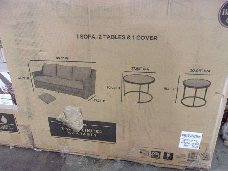 BETTER HOMES AND GARDENS SOFA AND NESTING TABLES Bentley & Associates