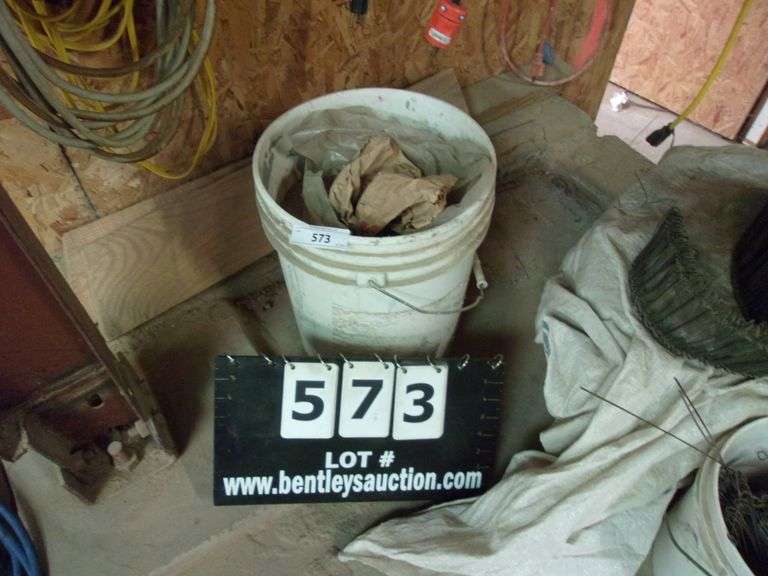 WHITE 5 GALLON BUCKET OF SAND Bentley & Associates, LLC
