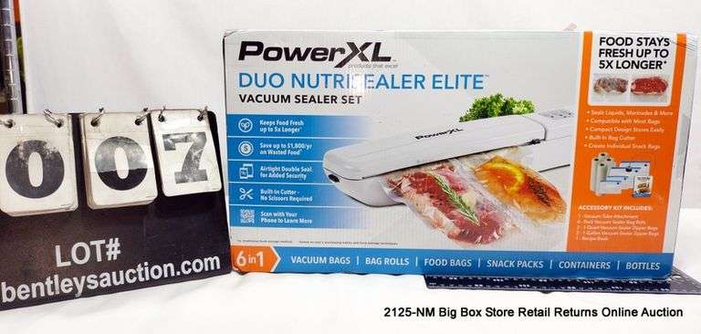 POWER XL DUO NUTRISEALER ELITE IN BOX - Earl's Auction Company POWER XL DUO NUTRISEALER ELITE IN BOX - Earl's Auction Company