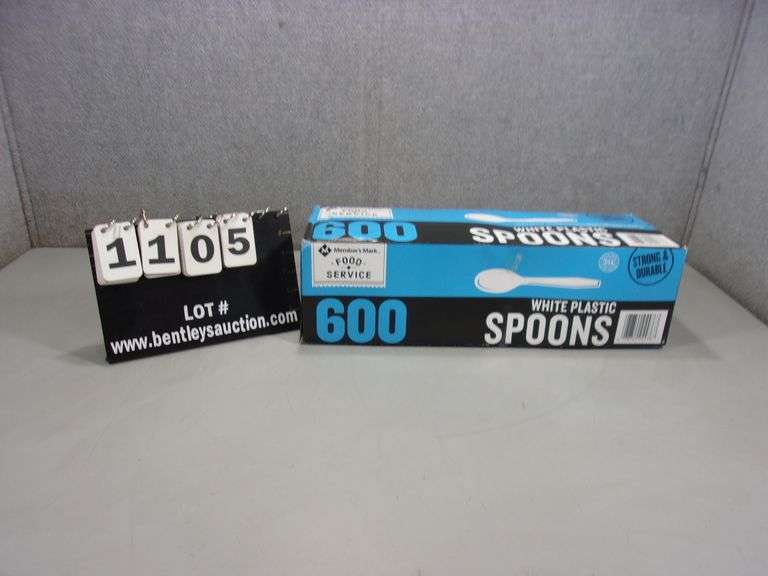 MEMBER'S MARK FOOD SERVICE WHITE PLASTIC SPOONS 600 Bentley