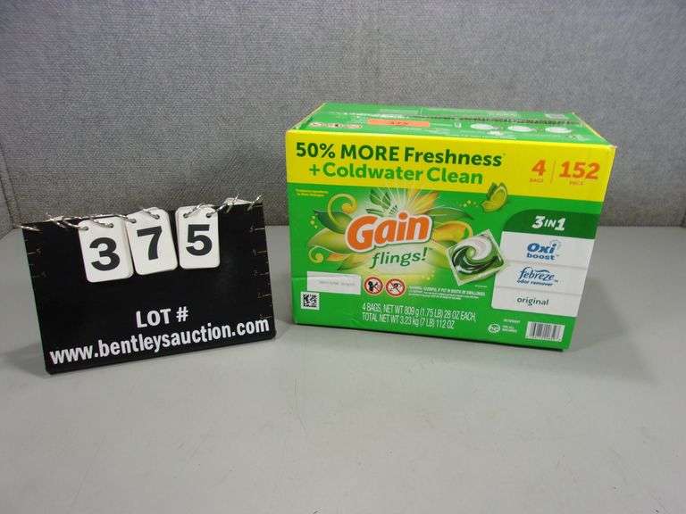 GAIN 4 BAGS 152 PACS LAUNDRY DETERGENT PODS Bentley & Associates, LLC