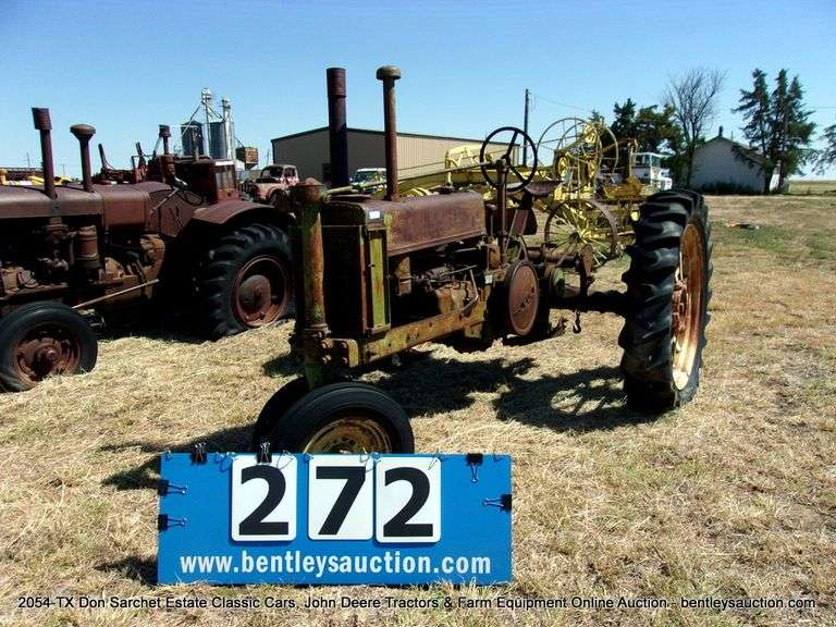 1937 JOHN DEERE MODEL B TRICYCLE TRACTOR S/N 32458 Bentley