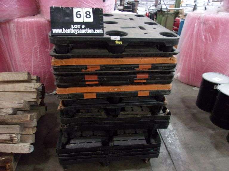 LOT APPROX 17 PLASTIC ORANGE & BLACK PALLETS Bentley & Associates, LLC