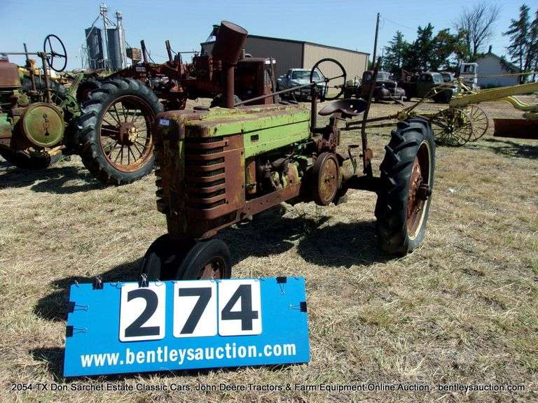 1941 JOHN DEERE MODEL H TRICYCLE TRACTOR S/N 23890 Bentley