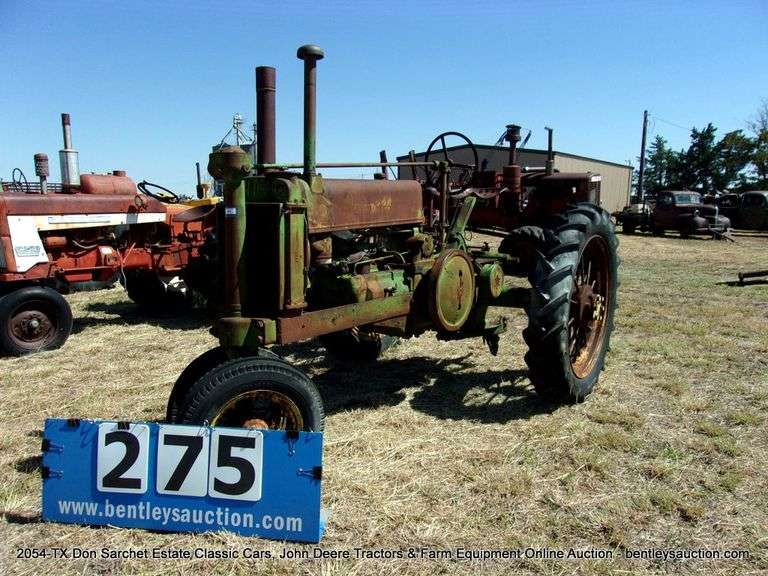 1936 JOHN DEERE MODEL A TRICYCLE TRACTOR S/N 424068 Bentley