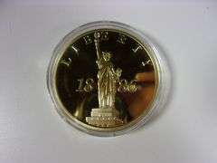 AMERICAN MINT LIBERTY 1886 24KT GOLD STATUE OF LIBERTY COMMEMORATIVE ...