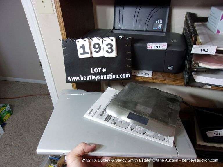 LOT HP DESKJET 1000 PRINTER, CANON CANOSCAN LIDE 500F, STAMPS POSTAGE