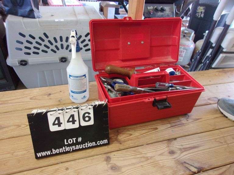 TUFF BOX TOOLBOX W/ TOOLS AND SPRAY BOTTLE Bentley & Associates, LLC