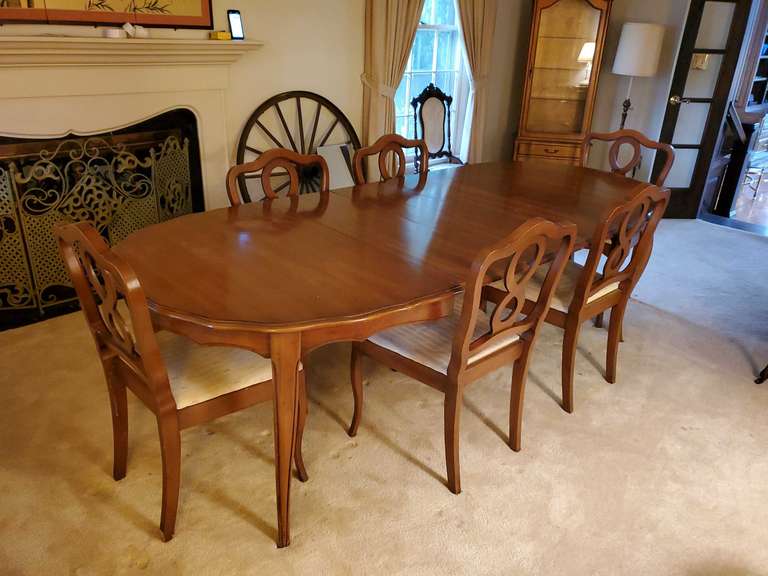 Cherry dining room table with (6) chairs and buffet BidAssets Online