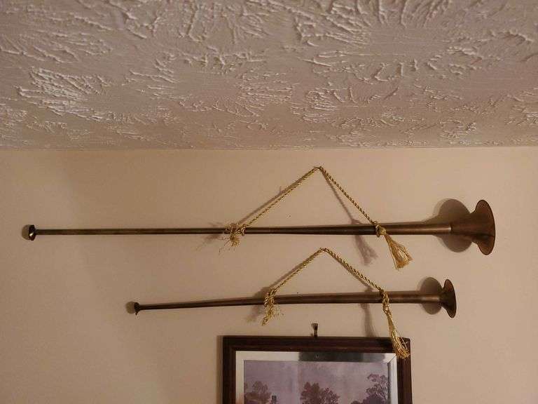 24 and 36" brass horns BidAssets Online Auctions