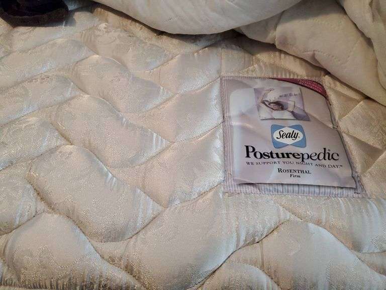 Cannon ball low post queen bed with sealy posturepedic mattress and low