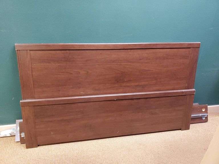 Ikea Brusali full size bed with headboard, footboard and rails. Hallway