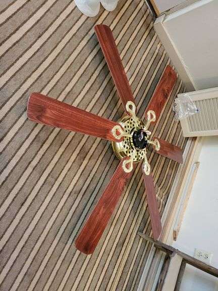 Gold finish 6 blade ceiling fan, 21 