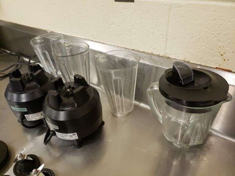 Hamilton Beach model HBB 908 commercial blender bases. Both power on