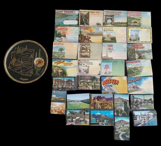 Vintage color linen souvenir folder postcards and other vintage