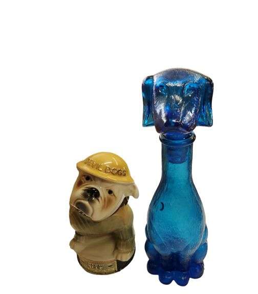 Jim Beam Devil Dog Decanters... Empoli Italian Blue dog decanter BidAssets Online Auctions