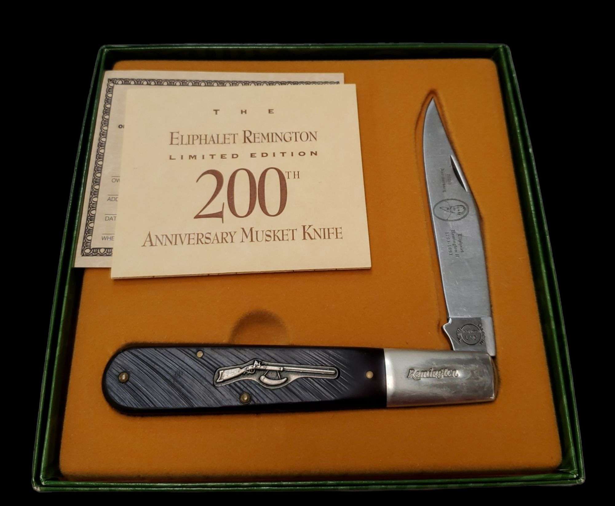 Remington Limited Edition 200th Anniversary Musket Knife, R1240 AN -  Bid-Assets Online Auctions