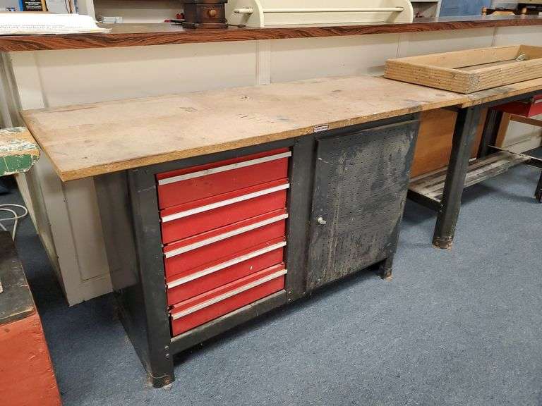 Craftsman 24×60 workbench with drawers and locking storage BidAssets