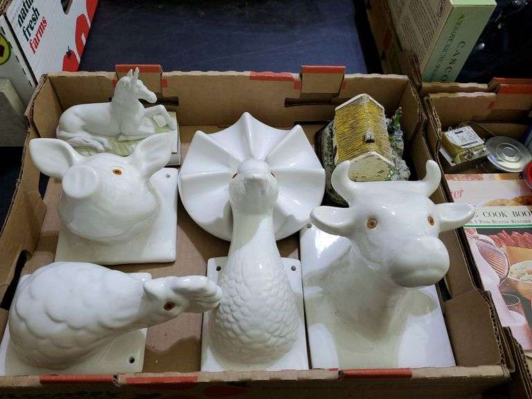 Ceramic farm animal statuary BidAssets Online Auctions