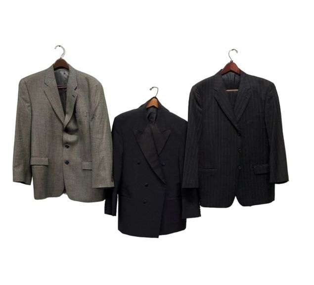 . Dillard's 44 regular men's tweed jacket... Tuxedo Club custom men's black tuxedo with trousers