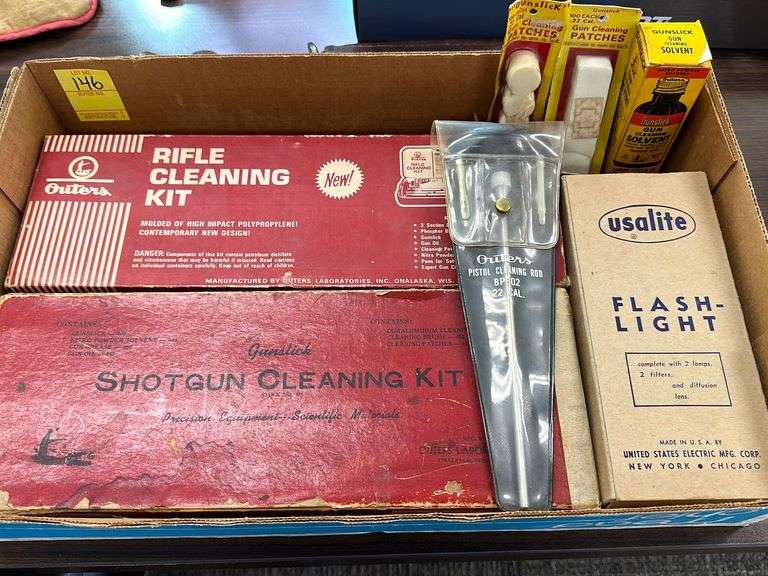 Outers rifle cleaning kit, Gunslick shotgun cleaning kit, Outers pistol