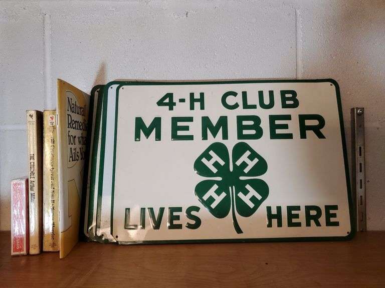 Targa In Metallo Vintage '4-H Member Lives Here' – 20x30 Cm, Cartello In Stagno Per Casa E Garage