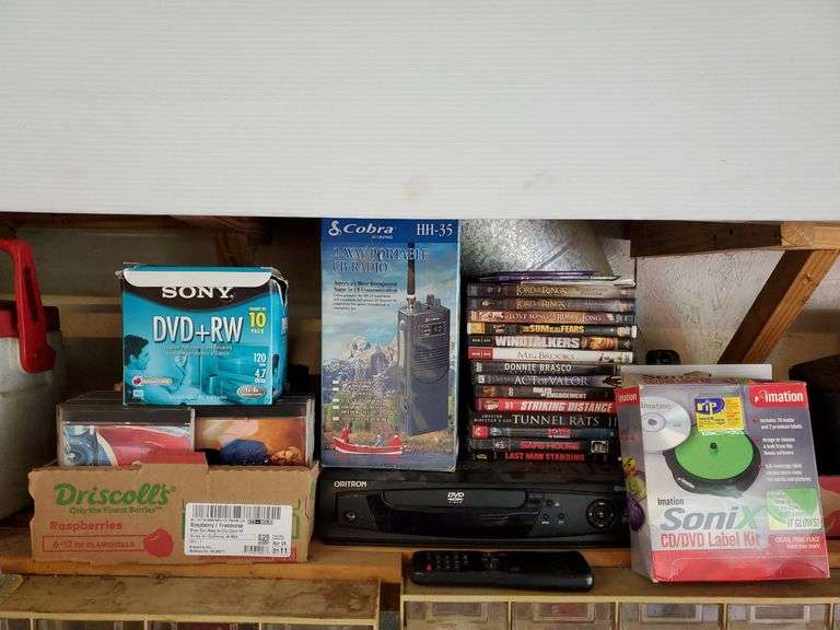 ORITRON DVD player, DVD,s, 2 Windows Tablets ( untested, password lock