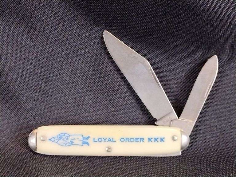 "Loyal Order KKK" Pocket Knife. Made in USA BidAssets Online Auctions