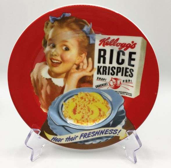 Nostalgia 2005 Red Vintage Ceramic Kellogg's Collector Plate "Rice Krispies" Bartlett Auctions