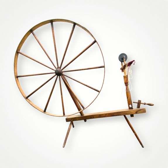 Hand Hewn Antique Spinning Wheel circa 1850 Bartlett Auctions Inc.