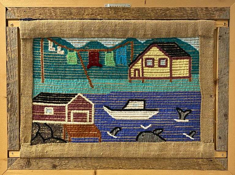 Framed Newfoundland Hooked Rug Bartlett Auctions Inc.