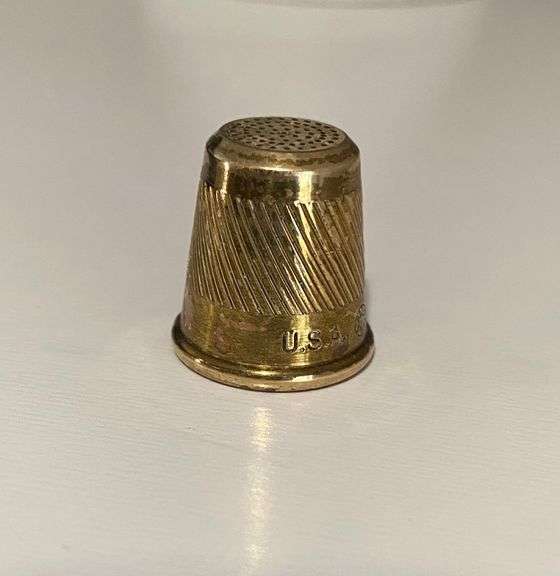 Solid Brass Thimble by Amish Kraft Co. Bartkus Auctioneers