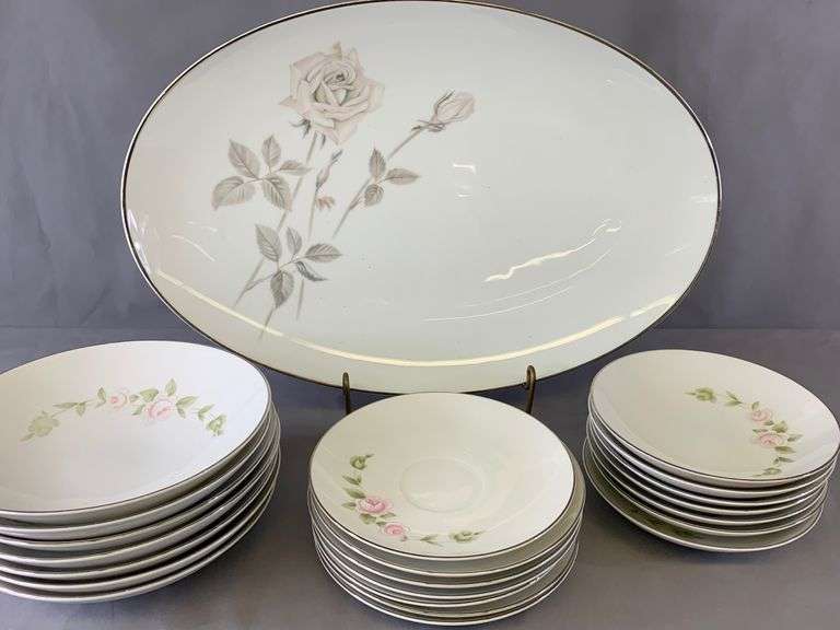 Style House Fine China “Tudor Rose” and Noritake Platter Bartkus