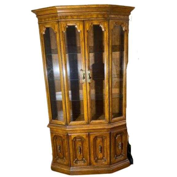 Adams & Walda Solid Wood China Lighted Traditional 80" Tall