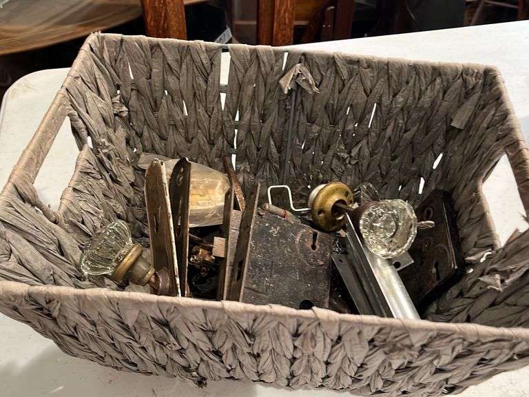 Basket of vintage door fixture
