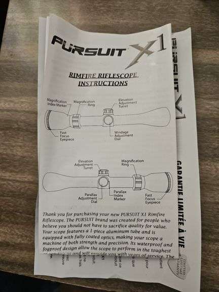 Pursuit 3-9x40 22 rifle scope