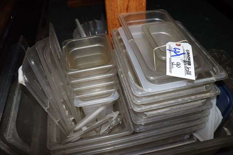 All to go Assorted sized acrylic inset pans AS IS cracked or