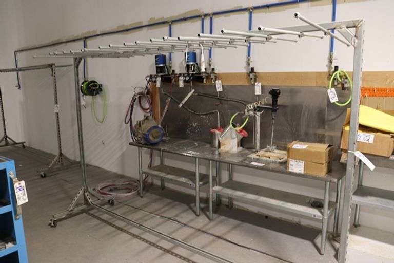 10' custom portable aluminum strut drying rack - Backes Commercial ...